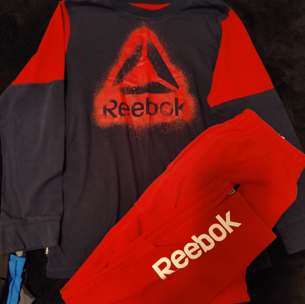 Boys large 10/12 red and blue Reebok outfit